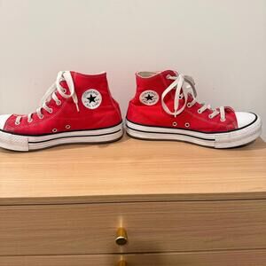 Red Converse Chuck Taylor All Star High-Top Sneakers Kids Size 7